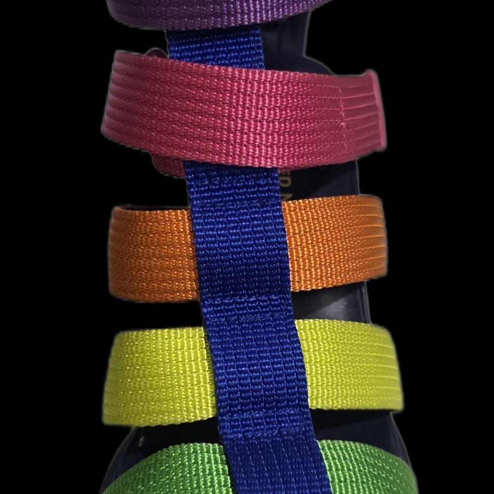 Colorful Strappy Heeled Sandals - Picture 3 of 4